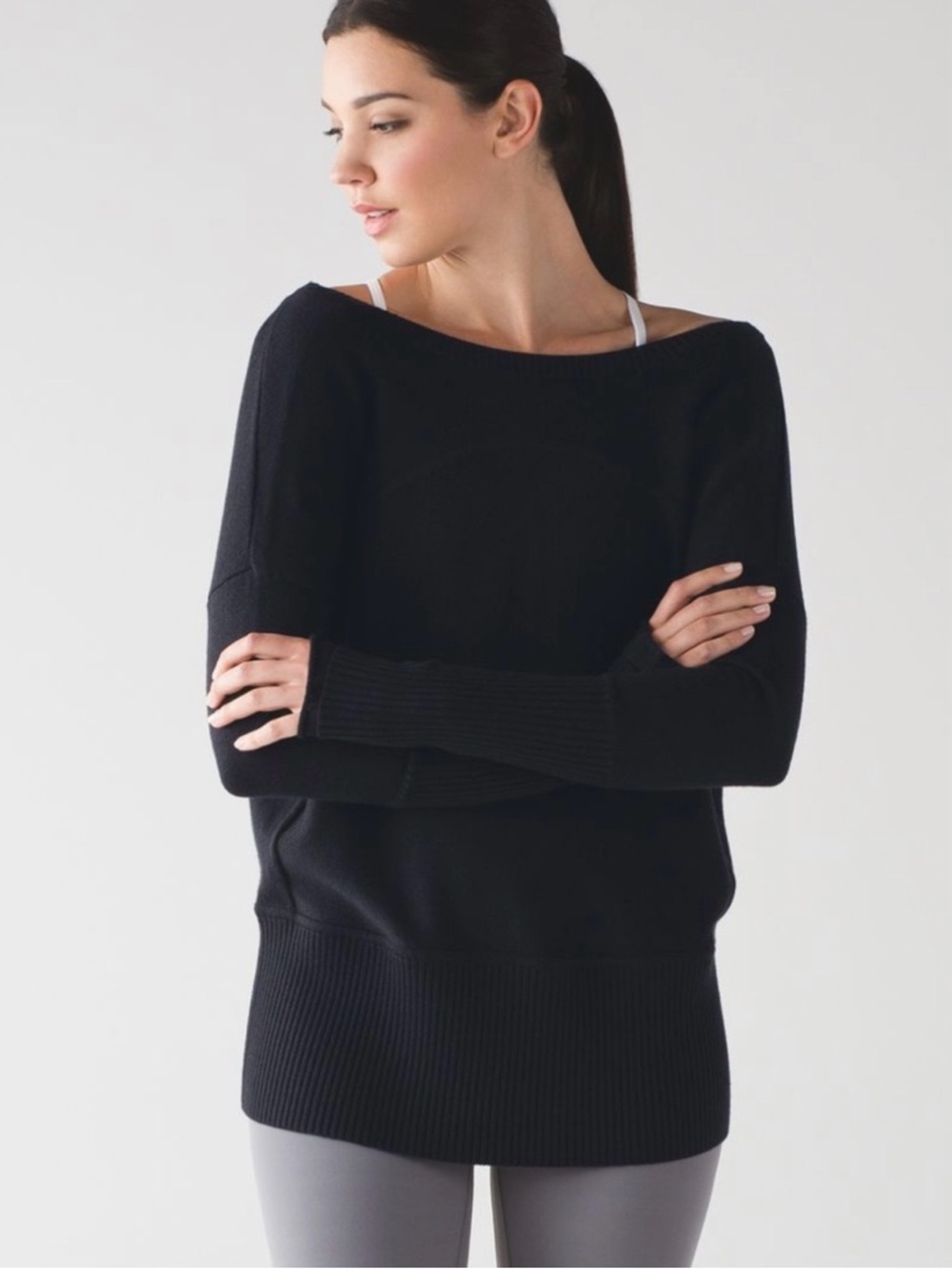 Black Boatneck Women's Sweater